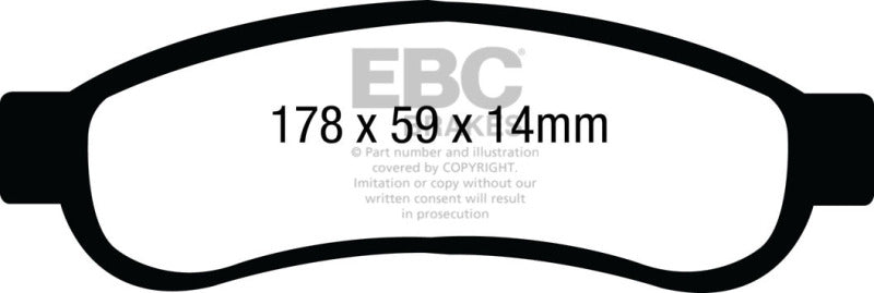 EBC 08-10 Ford F250 (inc Super Duty) 5.4 (2WD) Extra Duty Rear Brake Pads - 2to4wheels