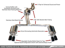Load image into Gallery viewer, AWE Tuning Audi B8 A5 3.2L Touring Edition Exhaust System - Quad 90mm Slash Black Tips