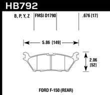 Laden Sie das Bild in den Galerie-Viewer, Hawk 15 Ford F-150 LTS Street Rear Brake Pads