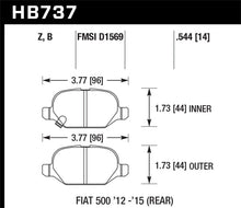 Carica l'immagine nel visualizzatore di Gallery, Hawk 12-15 Fiat 500 Abarth Rear HPS 5.0 Brake Pads