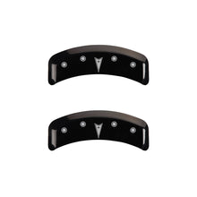 Cargar imagen en el visor de la galería, MGP 4 Caliper Covers Engraved Front Pontiac Engraved Rear Arrow Black finish silver ch
