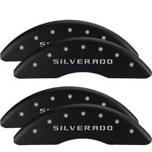 Cargar imagen en el visor de la galería, MGP 4 Caliper Covers Engraved Front &amp; Rear Bowtie Black finish silver ch