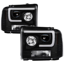 Carica l&#39;immagine nel visualizzatore di Gallery, Spyder Ford F150 2005-2007 Projector Headlights - Light Bar DRL LED - Black PRO-YD-FS05V2-LB-BK