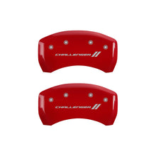 Charger l&#39;image dans la galerie, MGP 4 Caliper Covers Engraved Front &amp; Rear With stripes/Challenger Red finish silver ch