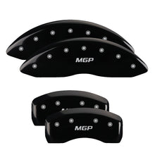 Cargar imagen en el visor de la galería, MGP 4 Caliper Covers Engraved Front Pontiac Engraved Rear Arrow Black finish silver ch
