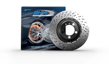 Laden Sie das Bild in den Galerie-Viewer, SHW 14-18 Audi RS7 4.0L Front Drilled-Dimpled Lightweight Wavy Brake Rotor