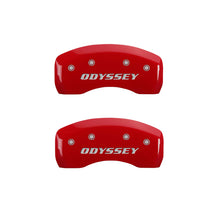 Charger l&#39;image dans la galerie, MGP 4 Caliper Covers Engraved Front Honda Engraved Rear Odyssey Red finish silver ch
