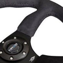 Charger l&#39;image dans la galerie, NRG Reinforced Steering Wheel (350mm / 2.5in. Deep)Blk Alcantara Comfort Grip w/4mm Matte Blk Spokes