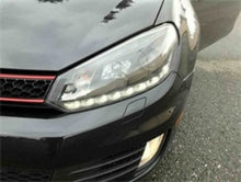 Charger l&#39;image dans la galerie, Spyder Volkswagen Golf/GTI 10-13 Projector Headlights Halogen Model- DRL Blk PRO-YD-VG10-DRL-BK