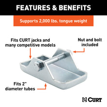 Load image into Gallery viewer, Curt Bolt-On Jack Foot (Fits 2in Tube 2000lbs Packaged)