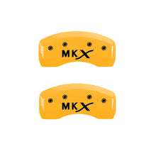 Charger l&#39;image dans la galerie, MGP 4 Caliper Covers Engraved Front Lincoln Engraved Rear MKX Yellow finish black ch