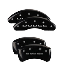 Carica l&#39;immagine nel visualizzatore di Gallery, MGP 4 Caliper Covers Engraved Front &amp; Rear GM Style/Hybrid Black finish silver ch