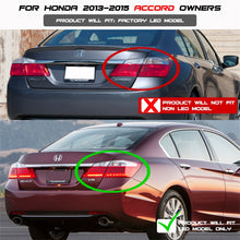 गैलरी व्यूवर में इमेज लोड करें, Spyder Honda Accord 2013-2015 4DR LED Tail Lights - Black ALT-YD-HA13LED-LED-BK