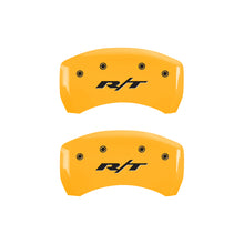 Charger l&#39;image dans la galerie, MGP 4 Caliper Covers Engraved Front &amp; Rear RT1-Truck Yellow Finish Black Char 2007 Dodge Charger