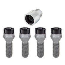 Laden Sie das Bild in den Galerie-Viewer, McGard Wheel Lock Bolt Set - 4pk. (Cone Seat) M14X1.5 / 17mm Hex / 31.0mm Shank Length - Black