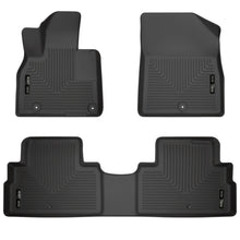 Carica l'immagine nel visualizzatore di Gallery, Husky Liners 2020 Kia Telluride Weatherbeater Black Front &amp; 2nd Seat Floor Liners