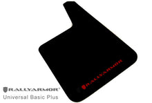 Laden Sie das Bild in den Galerie-Viewer, Rally Armor Universal Fitment Longer (no hardware) Basic Plus Black Mud Flap w/ Red Logo