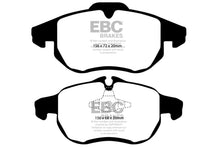 गैलरी व्यूवर में इमेज लोड करें, EBC 03 Saab 9-3 2.0 Turbo (Arc) Yellowstuff Front Brake Pads