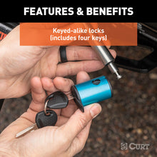गैलरी व्यूवर में इमेज लोड करें, Curt Right-Angle Hitch &amp; Coupler Lock Set (2in Receiver 1in to 3in Latch)