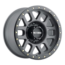 Cargar imagen en el visor de la galería, Method MR309 Grid 17x8.5 0mm Offset 8x6.5 130.81mm CB Titanium/Black Street Loc Wheel