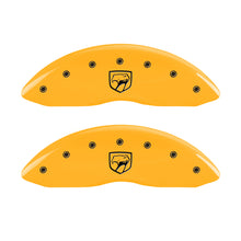 Cargar imagen en el visor de la galería, MGP 4 Caliper Covers Engraved Front Viper Rear Snake Yellow Finish Black Char 2002 Dodge Viper