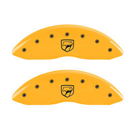 MGP 4 Caliper Covers Engraved Front Viper Rear Snake Yellow Finish Black Char 2002 Dodge Viper