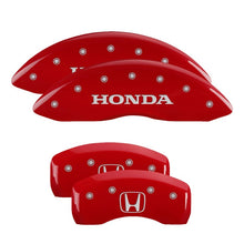 Cargar imagen en el visor de la galería, MGP Front set 2 Caliper Covers Engraved Front Honda Red finish silver ch