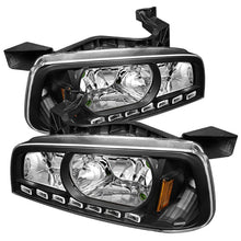 गैलरी व्यूवर में इमेज लोड करें, Xtune Dodge Charger 06-10 1Pc LED Crystal Headlights Black HD-ON-DCH05-1PC-LED-BK