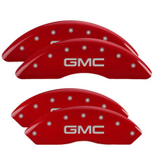 Carica l&#39;immagine nel visualizzatore di Gallery, MGP 4 Caliper Covers Engraved Front &amp; Rear Denali Red finish silver ch