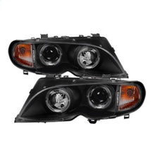 Carica l&#39;immagine nel visualizzatore di Gallery, Spyder BMW E46 3-Series 02-05 4DR Projector Headlights 1PC LED Halo Blk PRO-YD-BMWE4602-4D-AM-BK