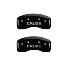 Charger l&#39;image dans la galerie, MGP 4 Caliper Covers Engraved Front &amp; Rear Cruze Black Finish Silver Char 2017 Chevrolet Cruze