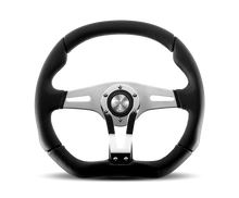 Carica l&#39;immagine nel visualizzatore di Gallery, Momo Trek RSteering Wheel - Trek R/350 mm mmeter -  Black AirLeather/Brshd Al Spokes