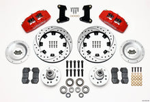 Laden Sie das Bild in den Galerie-Viewer, Wilwood Dynapro 6 Front Hub Kit 12.19in Drilled Red 74-80 Pinto/Mustang II Disc Spindle only