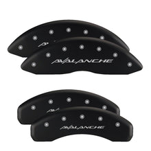 गैलरी व्यूवर में इमेज लोड करें, MGP Front set 2 Caliper Covers Engraved Front Silverado Black finish silver ch