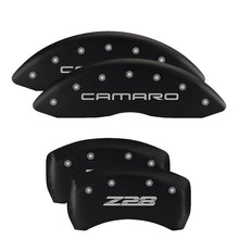 Charger l&#39;image dans la galerie, MGP 4 Caliper Covers Engraved Front &amp; Rear MOPAR Black finish silver ch
