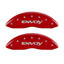 गैलरी व्यूवर में इमेज लोड करें, MGP 4 Caliper Covers Engraved Front &amp; Rear Envoy Red finish silver ch