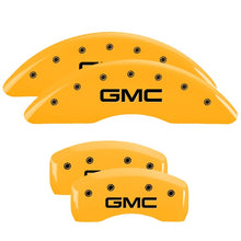Charger l&#39;image dans la galerie, MGP 4 Caliper Covers Engraved Front &amp; Rear GMC Yellow finish black ch