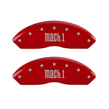 गैलरी व्यूवर में इमेज लोड करें, MGP 4 Caliper Covers Engraved Front &amp; Rear Mach 1 Red finish silver ch