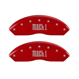 MGP 4 Caliper Covers Engraved Front & Rear Mach 1 Red finish silver ch
