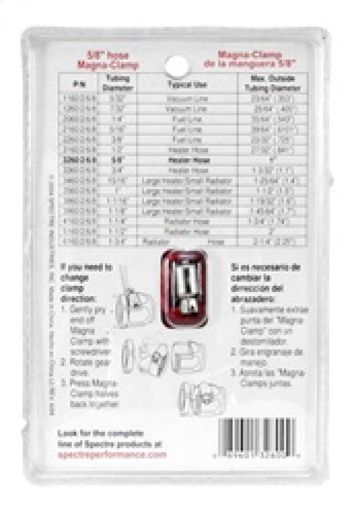 Spectre Magna-Clamp Hose Clamp 5/8in. - Red/Blue