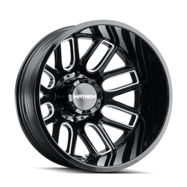 Mayhem 8107D Cogent Dually 22x8.25/8x165.1 BP/-232mm Offset/121.3mm Hub Black w/ Milled Spokes Wheel