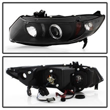 गैलरी व्यूवर में इमेज लोड करें, Spyder Honda Civic 06-08 2Dr Projector Headlights LED Halo Black High H1 Low H1 PRO-YD-HC06-2D-HL-BK