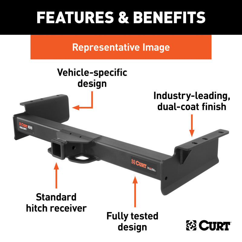 Curt 99-12 Ford F-250/F-350 w/20in Spare Xtra Duty Class 5 Trailer Hitch w/2in Receiver