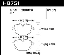 Carica l&#39;immagine nel visualizzatore di Gallery, Hawk 2015 BMW 428i Gran Coupe / 11-16 535i / 11-16 X3/X4 HP Plus Rear Brake Pads