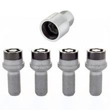 Laden Sie das Bild in den Galerie-Viewer, McGard Wheel Lock Bolt Set - 4pk. (Radius Seat) M14X1.5 / 17mm Hex / 26.7mm Shank Length - Black