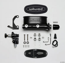 गैलरी व्यूवर में इमेज लोड करें, Wilwood HV Tandem M/C Kit w L/H Bracket &amp; Prop Valve - 1 1/8in Bore Black