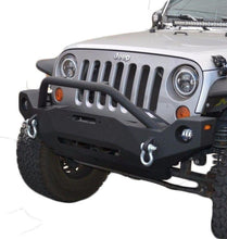 Load image into Gallery viewer, DV8 Offroad 07-18 Wrangler JK FS-19 Mid Length Steel Front Bumper w/ Fog Lights