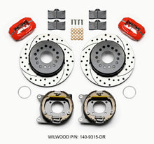 Carica l'immagine nel visualizzatore di Gallery, Wilwood Forged Dynalite P/S Park Brake Kit Drilled Red 12 Bolt 2.75in offset Staggered Shock