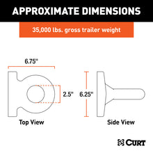 Carica l&#39;immagine nel visualizzatore di Gallery, Curt Pintle Mount Lunette Eye (35000lbs 2-1/2in I.D.)