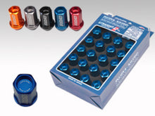 Laden Sie das Bild in den Galerie-Viewer, Rays Dura-Nut L42 Straight Type 14x1.50 Lug Nut Set 16 Lug 4 Lock Set - Blue